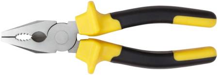 Плоскогубцы комбинированные "Старт" черно-желтые прорезиненные ручки, хром-никелевое покрытие 180 мм FIT 49955. Артикул 49955