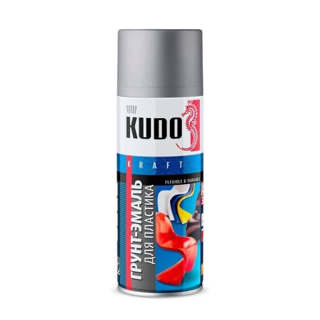 Грунт-эмаль аэрозольная для пластика Kudo KU-6001 серая (0,52 л). Артикул тов-126100