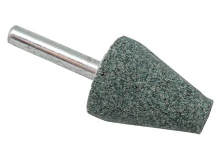 Шарошка абразивная ПРАКТИКА карбид кремния, коническая 25х32 мм, хвост 6 мм, блистер 641-350. Артикул 641-350