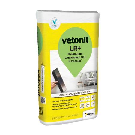 Шпаклевка финишная Vetonit LR+ для сухих помещений, 20 кг. Артикул тов-167925