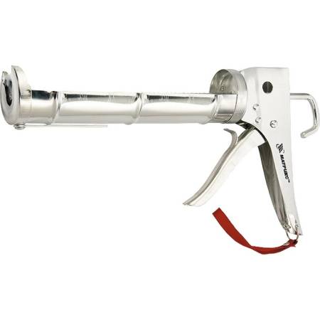 Пистолет для герметика, 310 мл, "полуоткрытый", хромированный, зубчатый шток 7 мм Matrix 88640. Артикул 88640