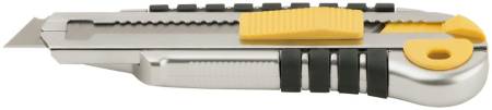 Нож технический 18 мм усиленный прорезиненный, кассета 5 лезвий, Профи 10278. Артикул 10278